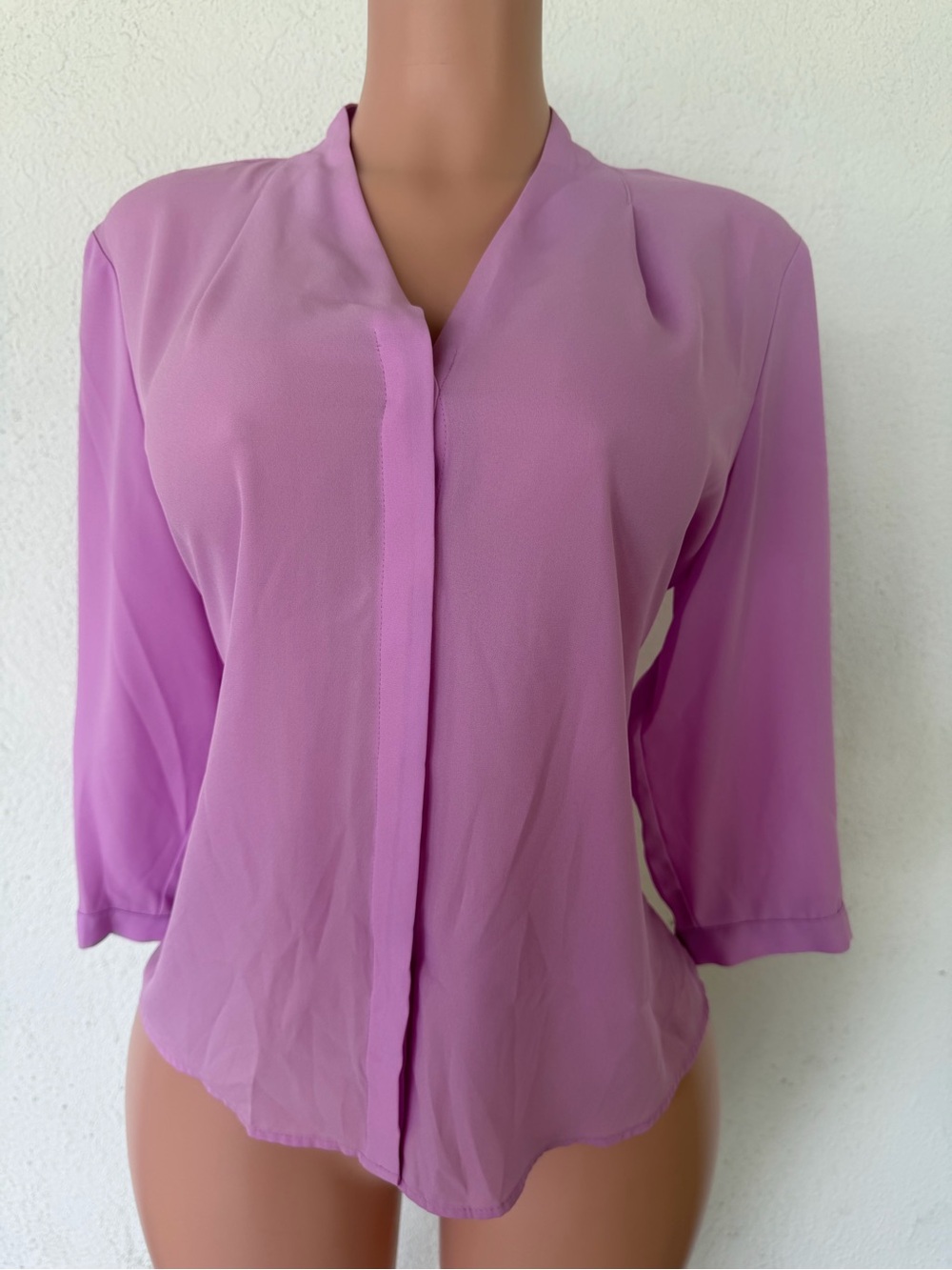 Investments Lavender V-Neck Sheer Blouse